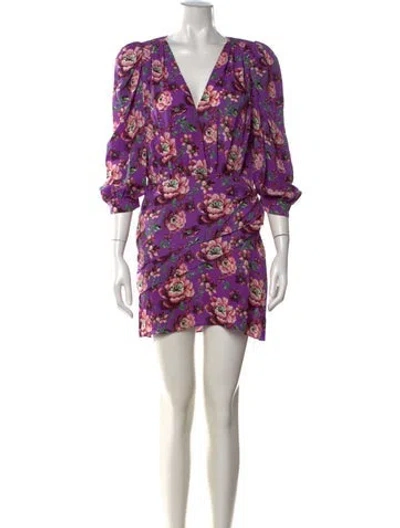 Pre-owned Magda Butrym Silk Mini Dress In Purple