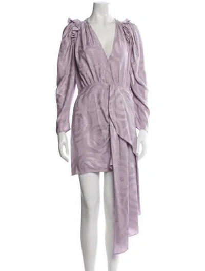 Pre-owned Magda Butrym Silk Mini Dress In Purple