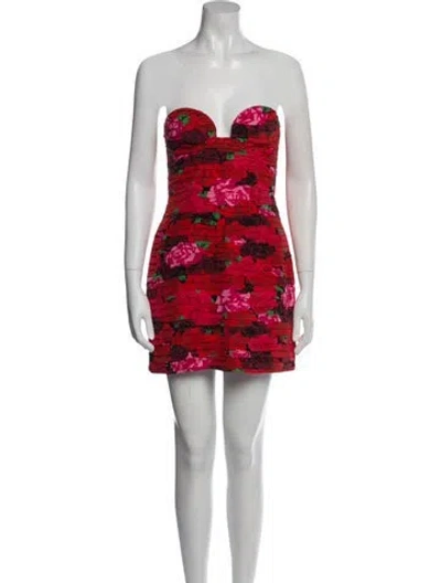 Pre-owned Magda Butrym Silk Mini Dress In Red