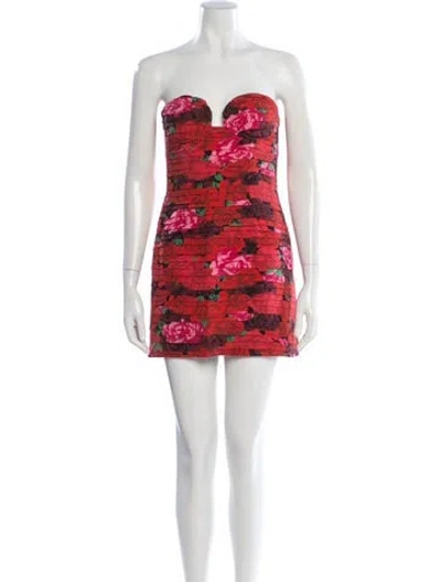 Pre-owned Magda Butrym Silk Mini Dress In Red
