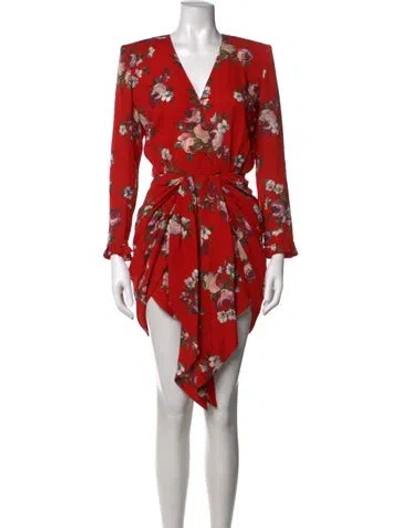 Pre-owned Magda Butrym Silk Mini Dress In Red