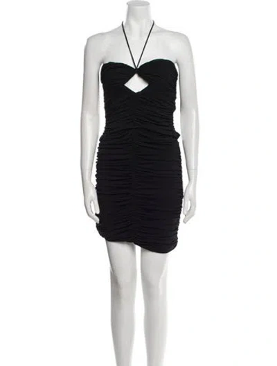 Pre-owned Magda Butrym Silk Mini Dress W/ Tags In Black