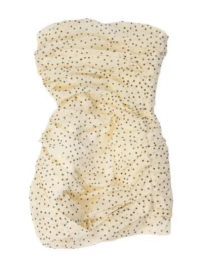 Pre-owned Magda Butrym Silk Mini Dress In Yellow