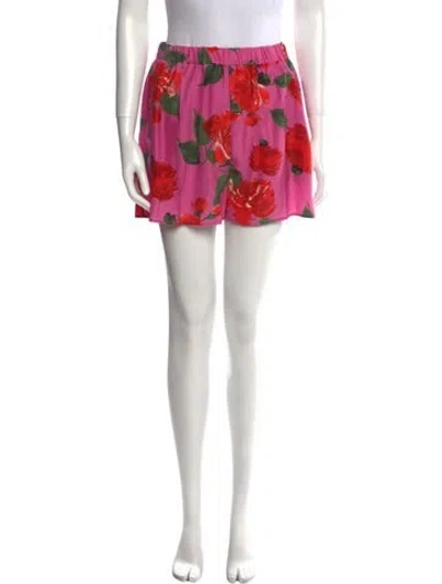 Pre-owned Magda Butrym Silk Mini Shorts In Multi