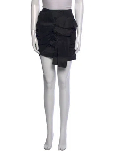 Pre-owned Magda Butrym Silk Mini Skirt In Black