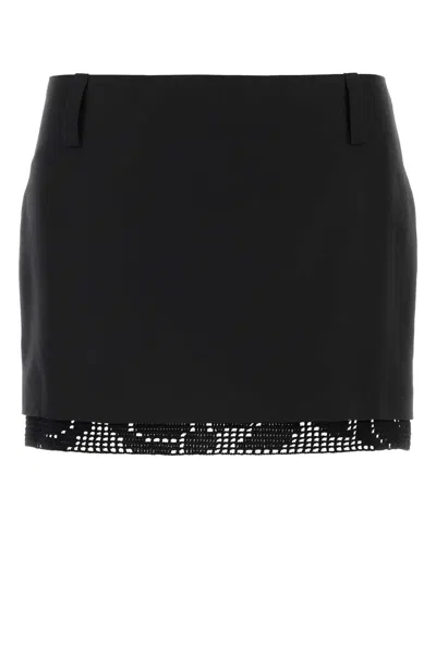 Magda Butrym Silk Mini Skirt In Black