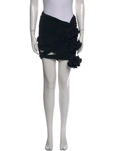 Pre-owned Magda Butrym Silk Mini Skirt W/ Tags In Black