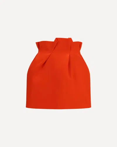 Magda Butrym Silk Mini Skirt With Ruffled Waist In Red