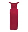 Magda Butrym Silk Off-shoulder Corset Midi Dress In Red