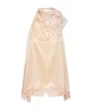 Magda Butrym Silk Open-back Lace-trim Blouse In Peach In Brown