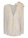 Magda Butrym Silk Rose-embellished Top In Gold