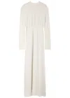Magda Butrym Draped-detail Silk Gown In Beige