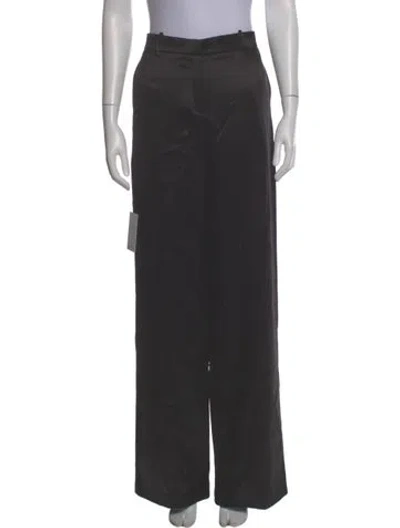 Pre-owned Magda Butrym Silk Wide Leg Pants In Gray