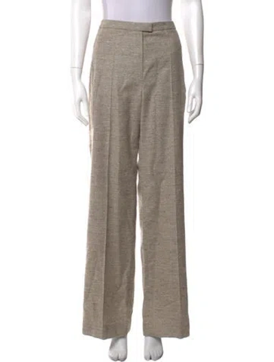 Pre-owned Magda Butrym Silk Wide Leg Pants In Neutral