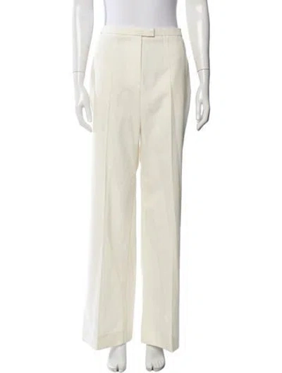 Pre-owned Magda Butrym Silk Wide Leg Pants W/ Tags In Neutrals