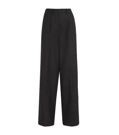 Magda Butrym Wool Twill Straight High Waist Pants In Black