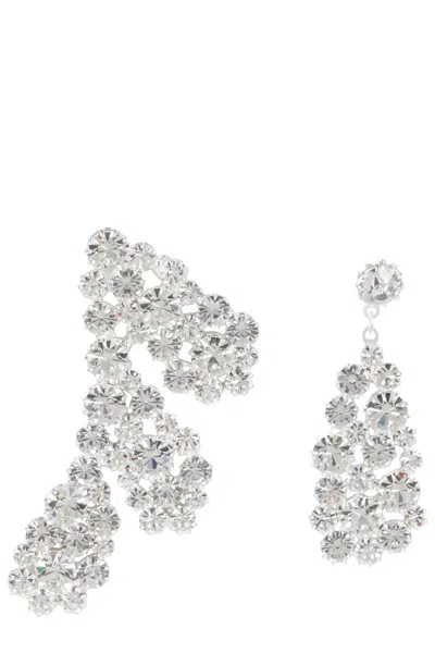 Magda Butrym Silver Crystal-embellished Earrings With Butterfly Closure