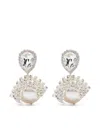 Magda Butrym Crystal-embellished Clip-on Earrings In Silver