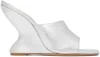 Magda Butrym Silver Inverted Wedge Mules In Silver