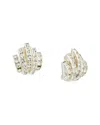 Magda Butrym Silver Plated Crystal Stud Clip-on Earrings In White