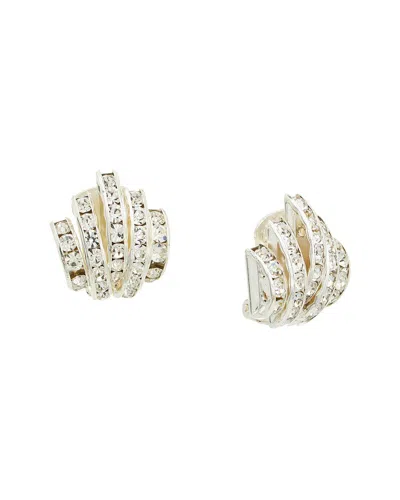 MAGDA BUTRYM MAGDA BUTRYM SILVER PLATED CRYSTAL STUD CLIP-ON EARRINGS