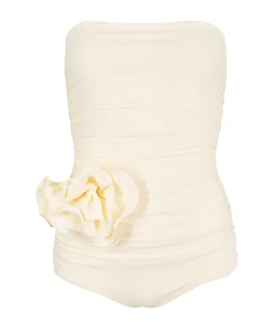 Magda Butrym Simple One-piece Swimsuit In White