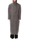 Magda Butrym Oversized Wool Coat Back Vent In Brown