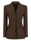 Magda Butrym Single-breasted Blazer In Brown