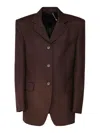Magda Butrym Single-breasted Blazer With Three Buttons In Marrón