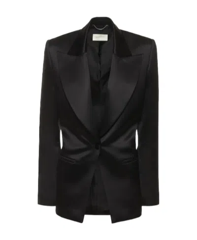 Magda Butrym Single-breasted Tuxedo Suit Coat In Black