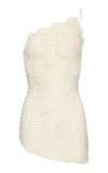 Magda Butrym Single-shoulder Cotton Mini Dress In Cream