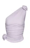 Magda Butrym Single-shoulder Gathered Top In Purple