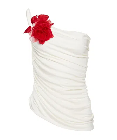 Magda Butrym Single-shoulder Pendant Knitted Vest In White