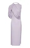 Magda Butrym Single-sleeved Sash Maxi Dress In Purple