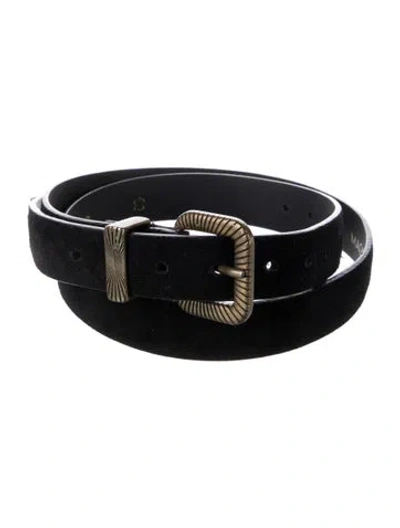 Pre-owned Magda Butrym Skinny Suede Belt In Black