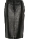Magda Butrym Leather Pencil Skirt In Black
