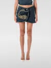 Magda Butrym Asymmetric Button High Waist Mini Skirt In Blue