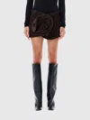 Magda Butrym Suede Wrap Skirt Knot Detail In Braun