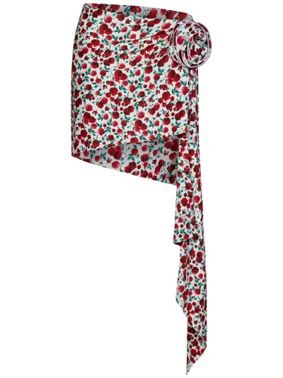 Magda Butrym Asymmetric Mini Skirt In White Jersey In Multicolor