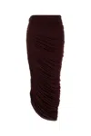 Magda Butrym Asymmetrical Draped Midi Skirt In Bordeaux
