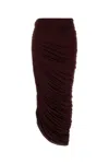 Magda Butrym Asymmetrical Draped Midi Skirt In Bordeaux