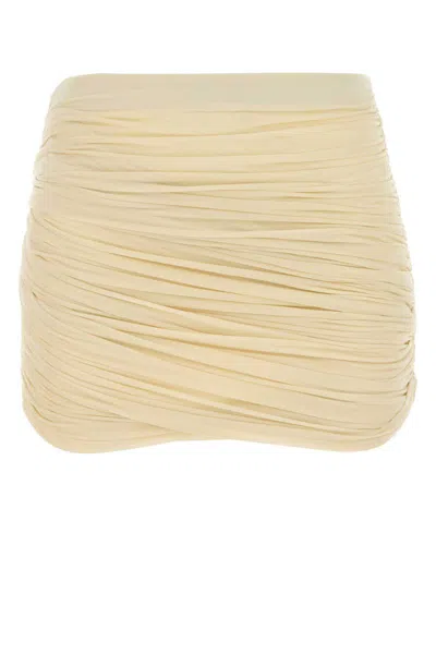 Magda Butrym Draped Mini Skirt Featuring Ruched Design In Neutral