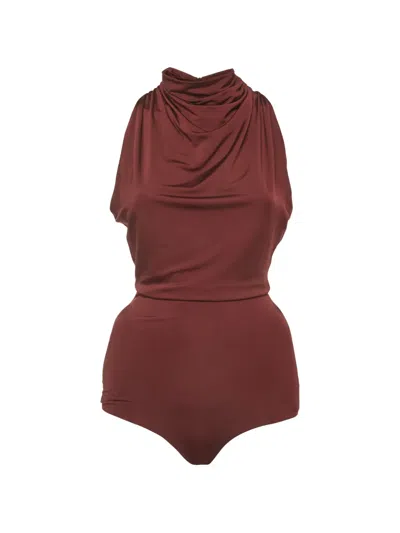 Pre-owned Magda Butrym Sleeveless Bodysuit In Red
