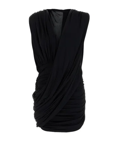 MAGDA BUTRYM DRAPED COWL-NECK MINI DRESS