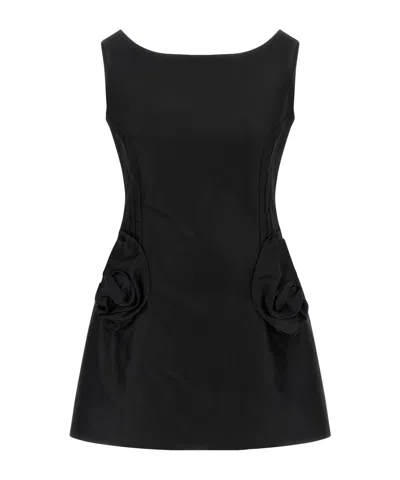 Magda Butrym Floral Embellished Scoop Neckline Sleeveless Dress In Black