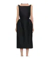 Magda Butrym Off-the-shoulder Cotton-sateen Midi Dress In Black