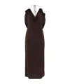 Magda Butrym Draped Cowl Neck Midi Dress In Chocolate Brown