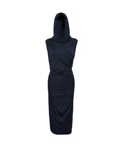 Magda Butrym Sleeveless Hooded Dress In Black
