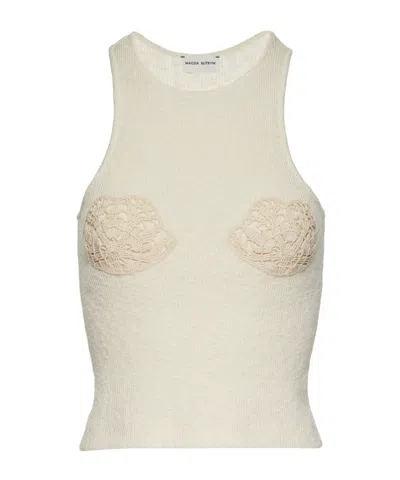 Magda Butrym Sleeveless Knitted Vest In Cream