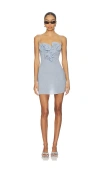 Magda Butrym Embellished Textured Lyocell-blend Mini Dress In Blue